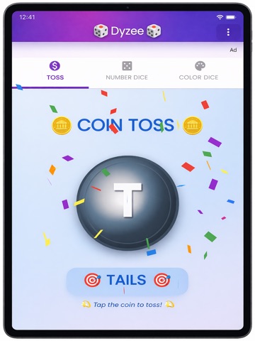 Dyzee - Dice and Toss iPad screenshot