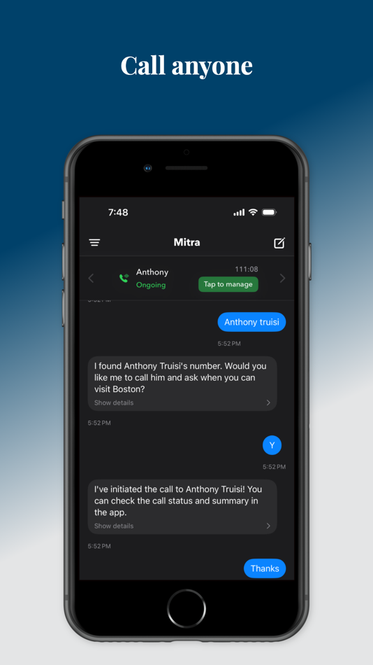 #2. Mitra - AI Phone Assistant (iOS) 由: DeusMachina, Inc.