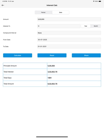 Interest Calculator: Finance iPad screenshot