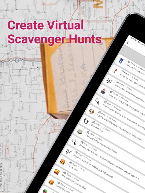 Scavos: Easy Scavenger Hunts iPad screenshot 1 - Entertainment app