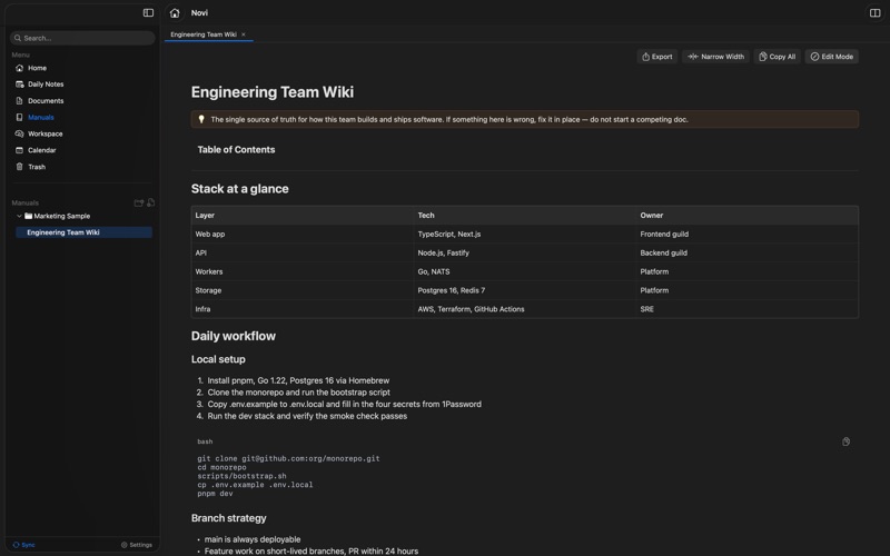 Novi Notes screenshot