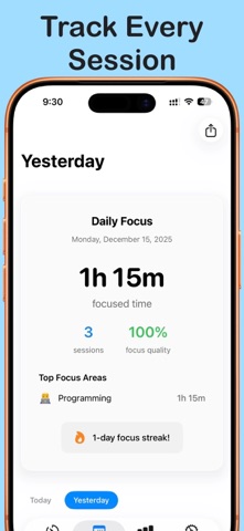 Focus Lock : Pomodoro Timer iPhone screenshot