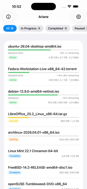 Ariane for aria2 screenshot 2