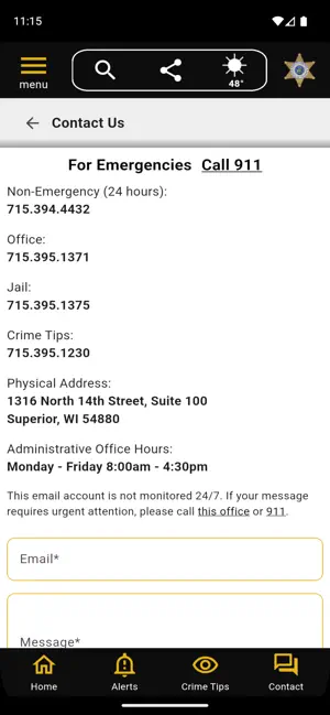 Douglas County WI Sheriff screenshot 4