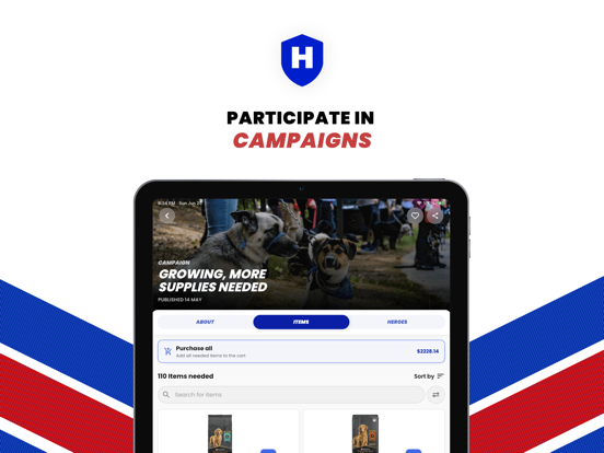 Hero: Donating Reinvented iPad screenshot 3 - Shopping app