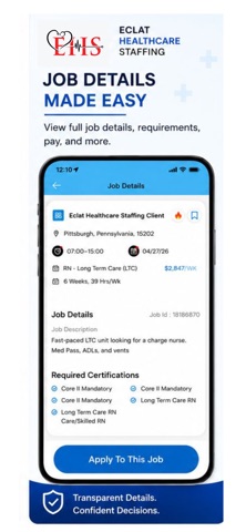Eclat Healthcare Staffing screenshot