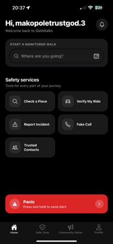 SafeWalks: Smart Protection iPhone screenshot 1