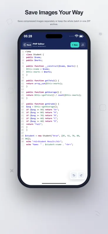 PHP Editor: Code & Run screenshot 8 of 10