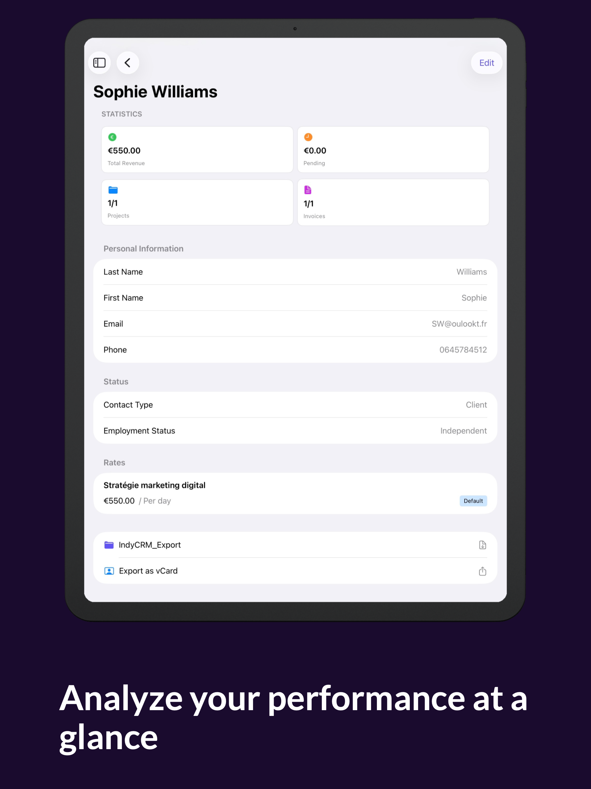 IndyCRM: Clients & Invoices