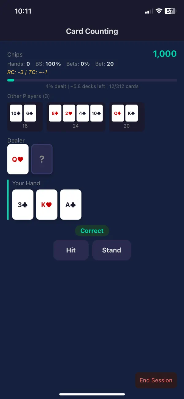 #4. Blackjack Sharp Trainer (iOS) Przez: Dacite Dev LLC