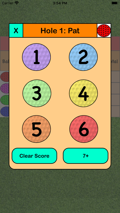 Mini-Golf Score Card Screenshot