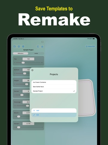 Tapered Labels iPad screenshot