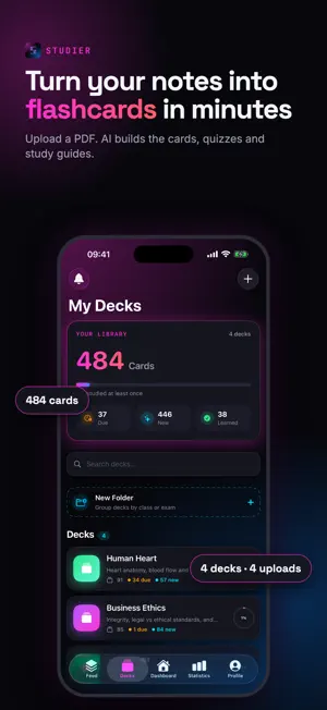 Studier: AI Flashcards & Quiz screenshot 1