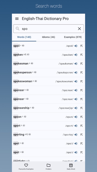 English-Thai Dictionary Pro Screenshot