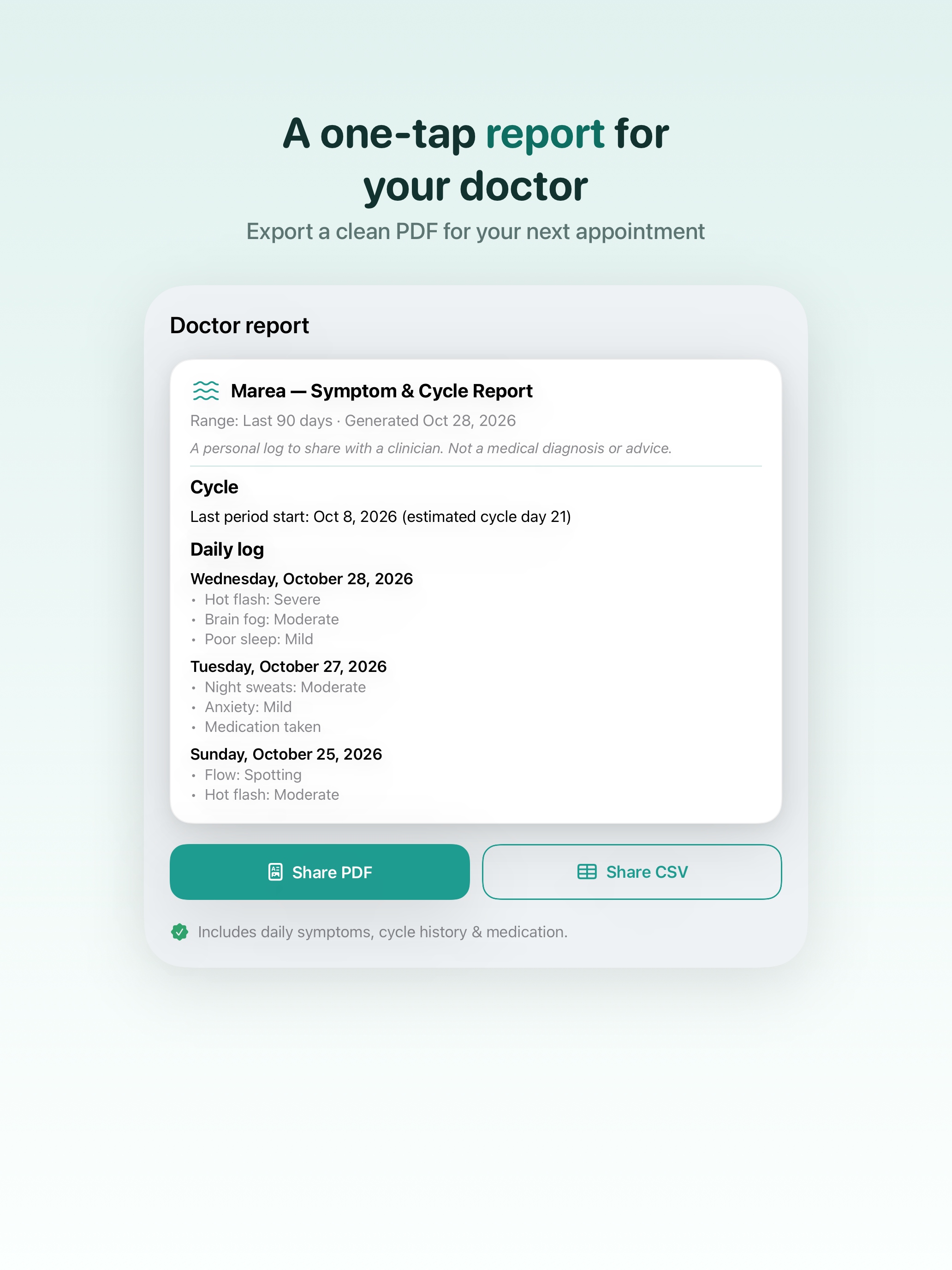 Marea: Menopause Tracker
