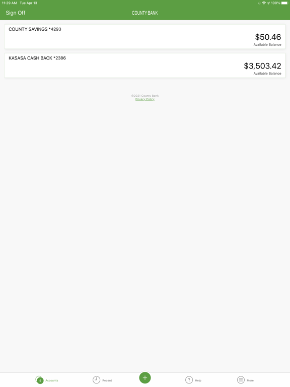 CountyBankDel iPad screenshot 1 - Finance app