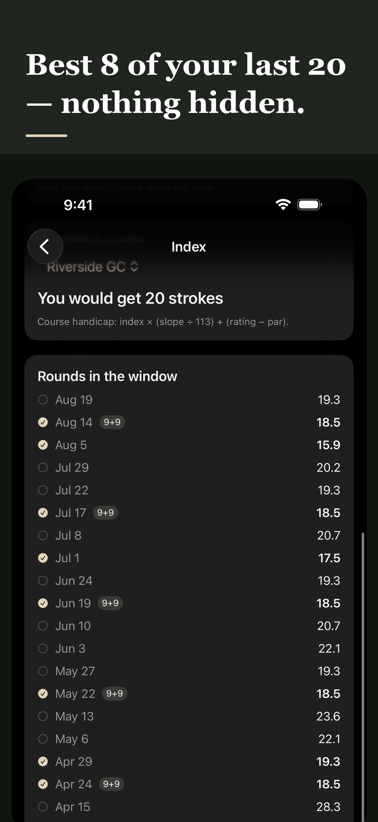 Screenshot 3 of Golf Handicap — Index Tracker