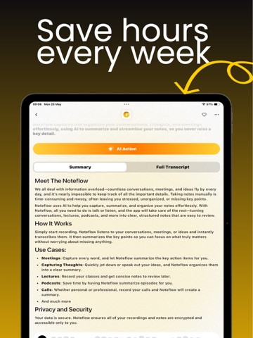Noteflow: AI Notes Taking iPad screenshot