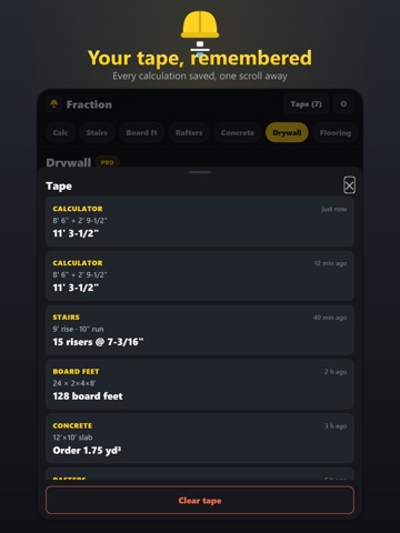 Fraction Calculator: Feet Inch iPad screenshot