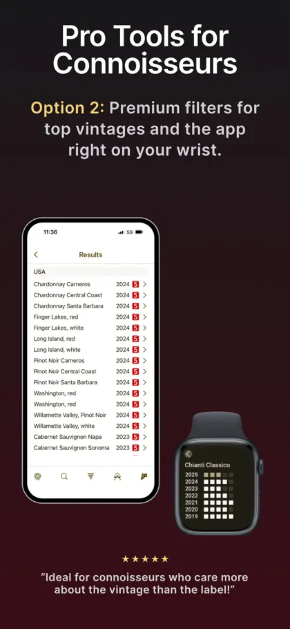 Capture d'écran 5 sur 6 de Wine Vintages: Expert Ratings