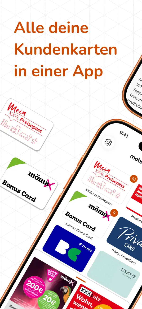 mobile-pocket Kundenkarten iPhone App Screenshot 1 – Shopping
