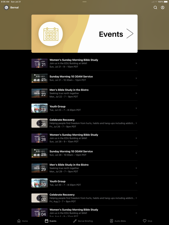 Bernal Church iPad screenshot 2 - Lifestyle app