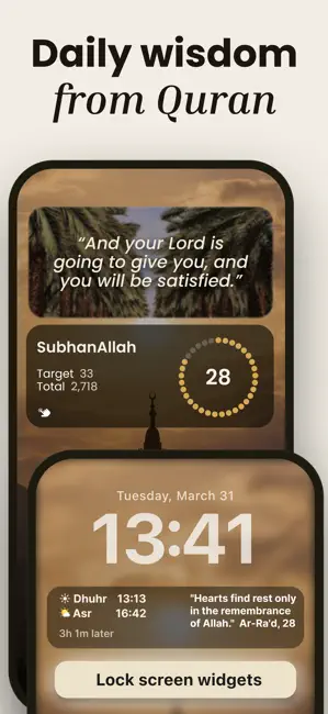 Quran Widget: Verses & Dhikr iPhone screenshot 3