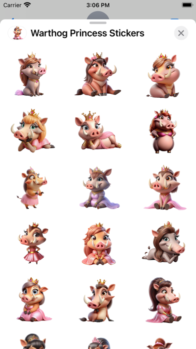 Screenshot #1 pour Warthog Princess Stickers