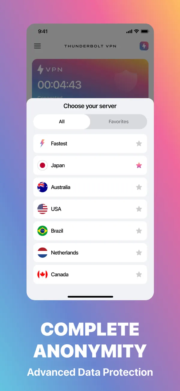 Screenshot #2 pour Thunderbolt VPN & Cleaner