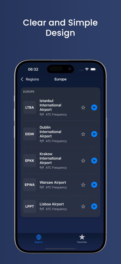 Air Traffic Control - Live ATC - air-traffic-control-app-airport-list