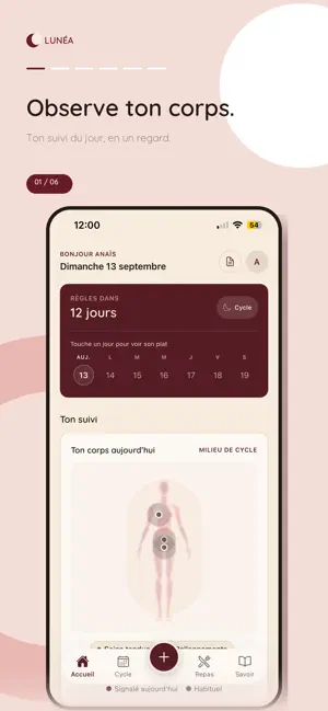 Lunéa : Cycle & Nutrition screenshot 1