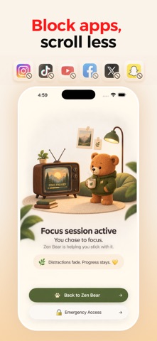 Pomodoro Focus Timer: Zen Bear Screenshot 3 of 5