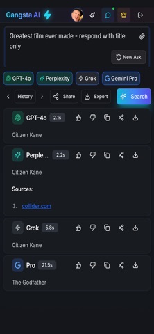 Gangsta AI: Compare AI Models Screenshot 2 of 4