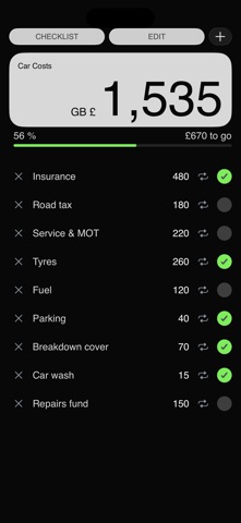 Checklist Pro: Expense Tracker iPhone screenshot