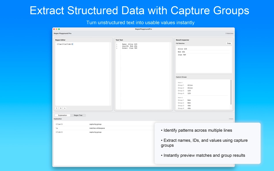 #1. Regex Playground Pro (macOS) โดย: TraLand.com