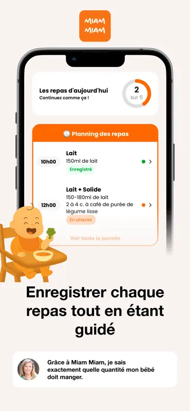 Suivi repas bébé - Miam Miam screenshot 2 of 6