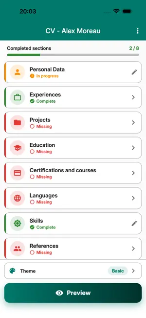 iCV - Curriculum Vitae screenshot 4