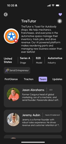 FirstGlance: Startup Discovery Screenshot 9 of 10