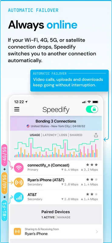 Speedify: Bond Satellite + 5G screenshot 2 of 6