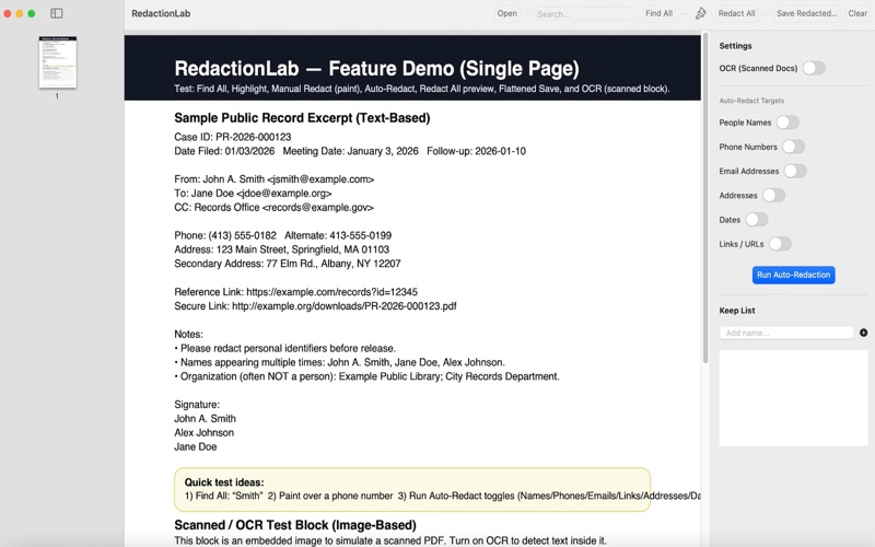 RedactionLab screenshot