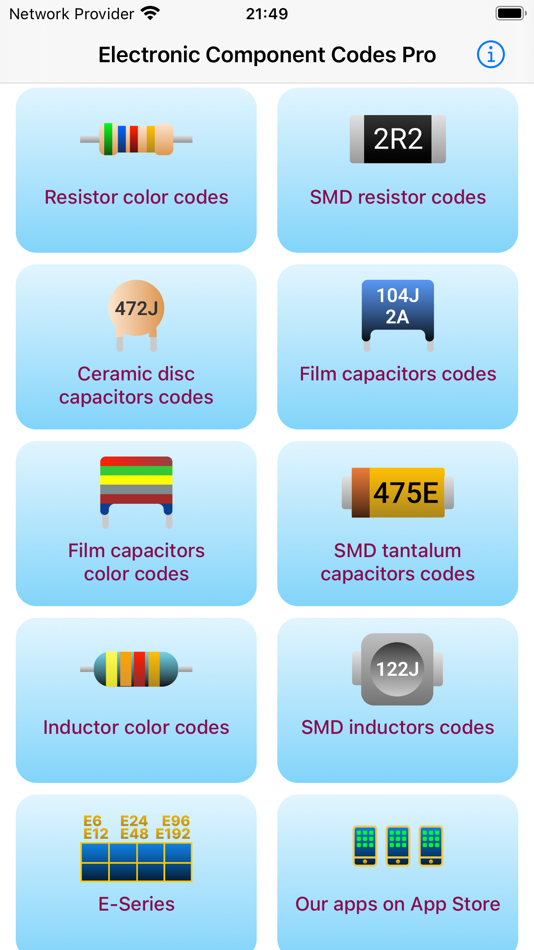#3. Electronic Component Codes Pro (iOS) Ved: ALG Software Lab