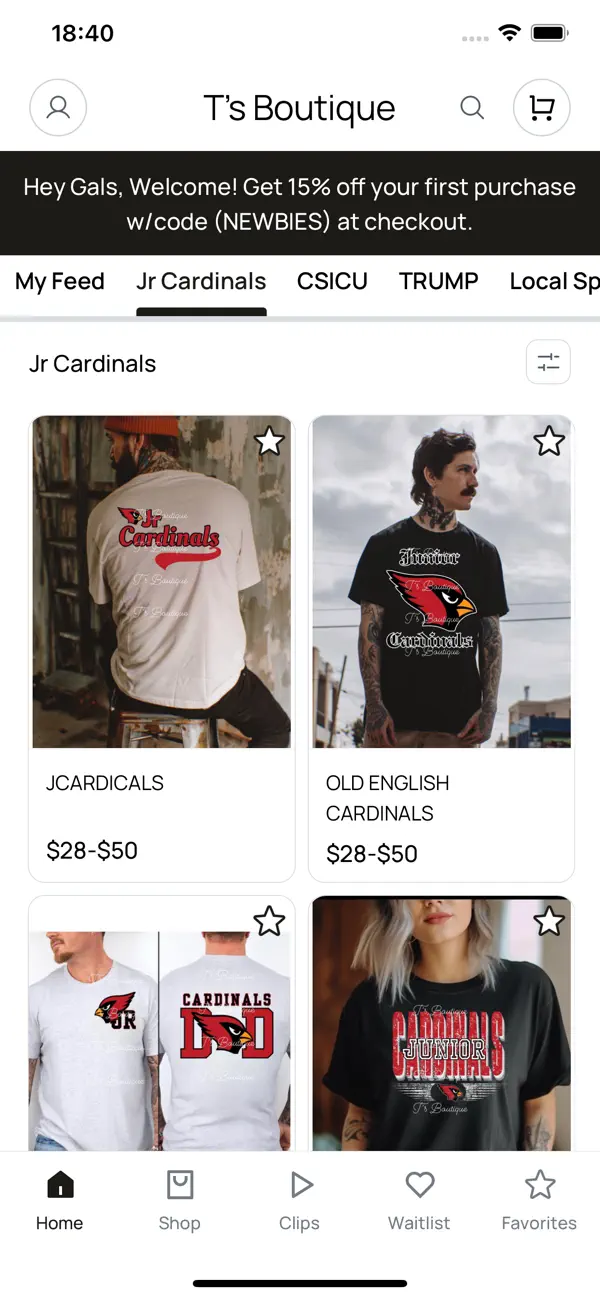 Screenshot #1 pour T’s Boutique
