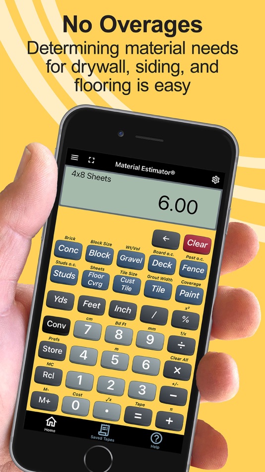 #7. Material Estimator Calculator (iOS) By: Calculated Industries