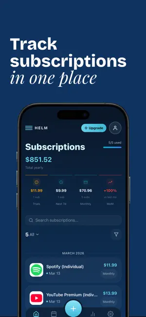 Subscription Tracker: Keel screenshot 1