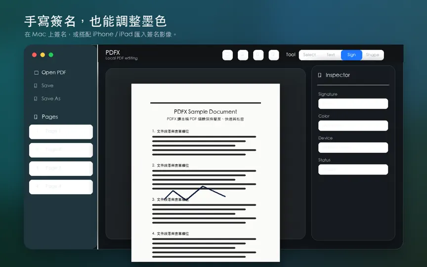 Screenshot von PDFX auf dem iPhone 8