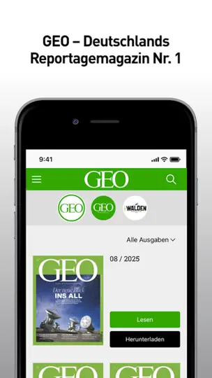 Screenshot von GEO Digital Magazin auf dem iPhone 1
