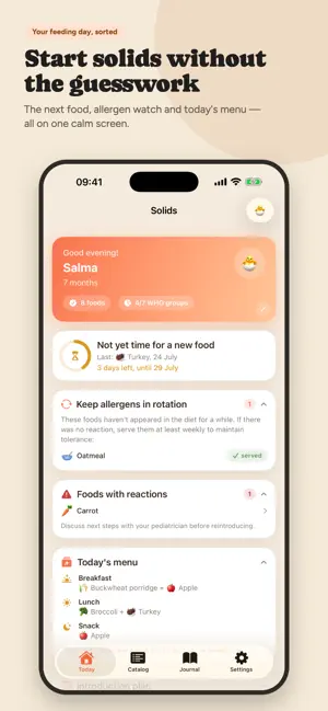 Solid: Baby Food Tracker screenshot 1