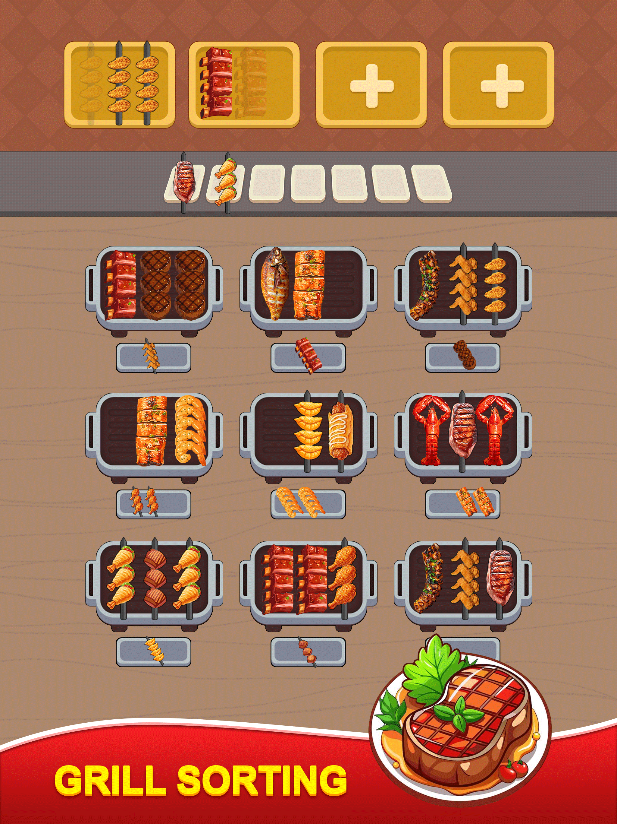 Skewer Jam Grill Sort Puzzle