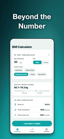BMI Calculator・Weight Diary iPhone screenshot