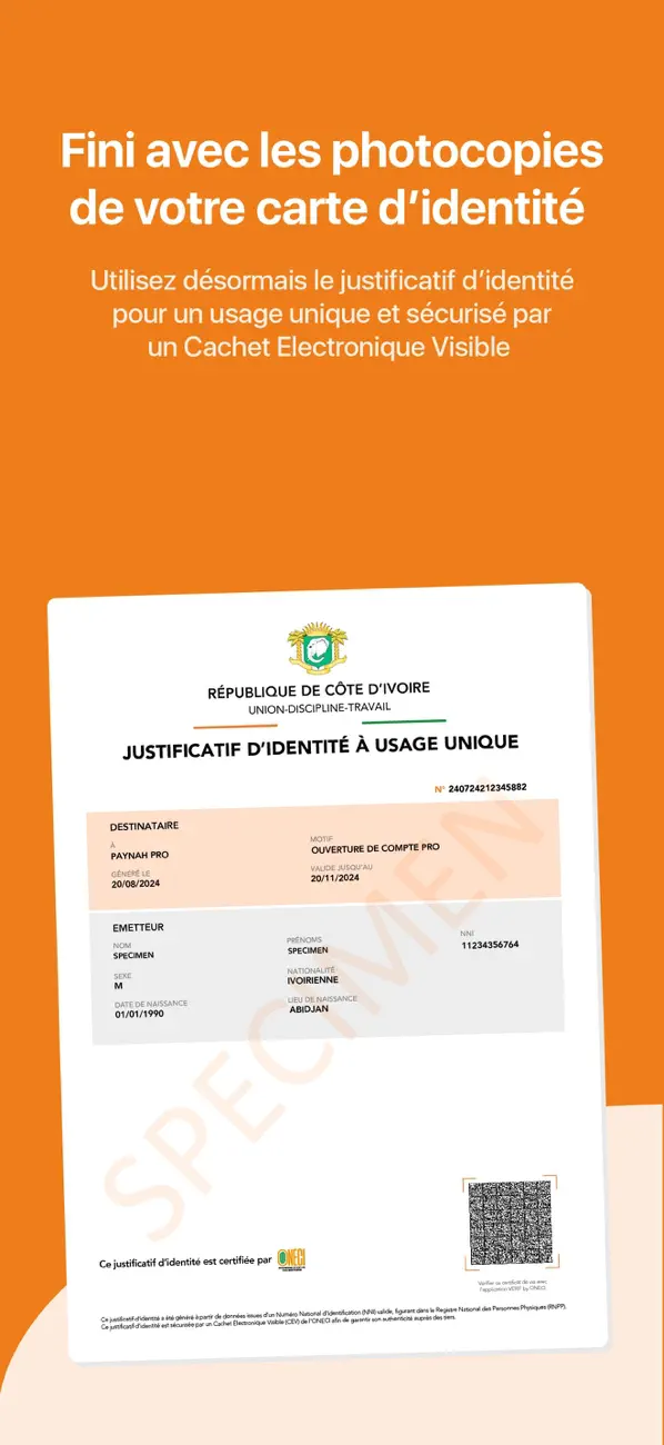#6. CI Identité (iOS) Göre: ONECI